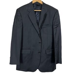 Jos A Bank Signature Gold 100% Wool Navy Pinstripe Suit Jacket Blazer sz 41